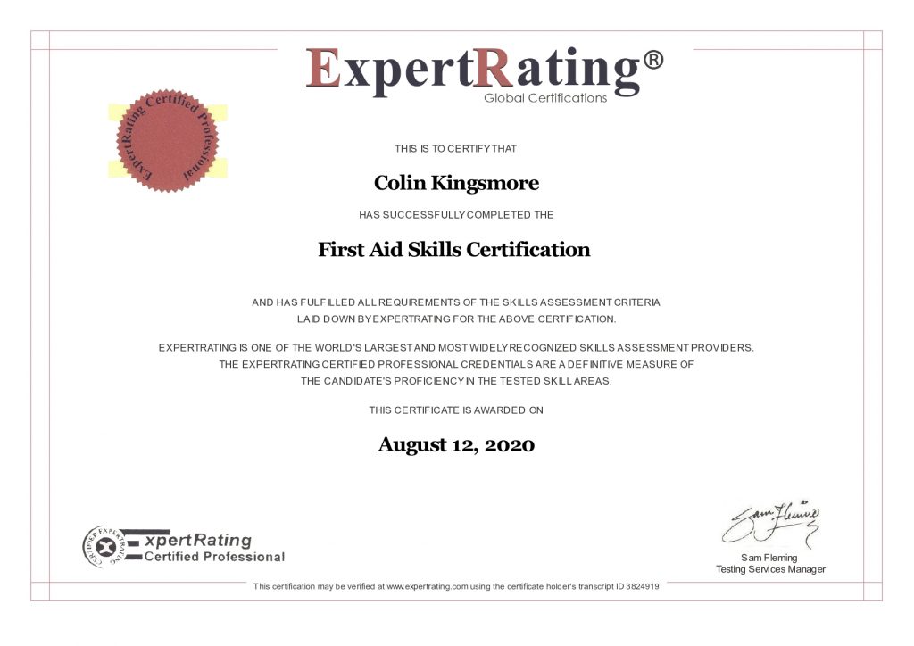 First Aid Skills Certificate